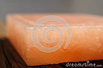 Himalayan pink salt block Stock Photo