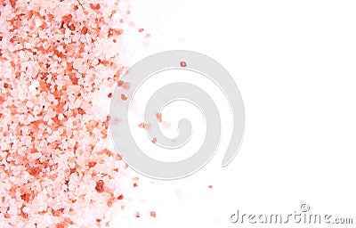 Himalayan Pink Salt on white with copyspace Stock Photo