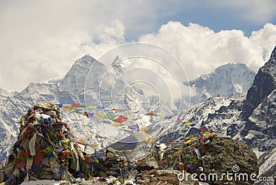 Himalayan prayer flags Stock Photo