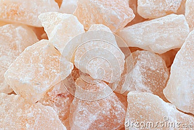 Himalayan rose salt for bath and sauna spa healthy habits big stones macro Stock Photo