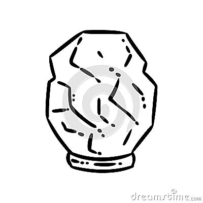 Himalayan salt lamp doodle image. Spiritual magic salt crystal logo. Cute cartoon media highlights graphic symbol Stock Photo