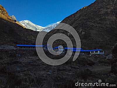 Himalayas Mountains Annapurna Range Stock Photo