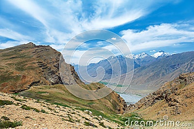 Himalayas mountains in india spiti valley Stock Photo