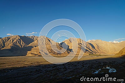 Himalayas mountains in Nubra valley near Diskit Gompa, Ladakh, Stock Photo