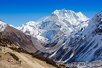 Himalayas mountains in sunlight Stock Photo