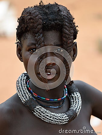 Himba girl portrait, Namibia Editorial Stock Photo