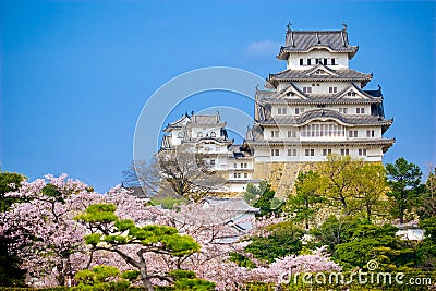Himeji Castle with blue sky Stock Photo
