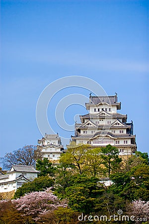 Himeji Castle with blue sky Stock Photo