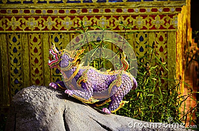 Himmapan Creatures :Kala Sriha, Statues and decorations at the Royal Cremation Ceremony , Bangkok, Thailand Stock Photo