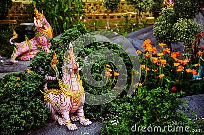 Himmapan Creatures : Kochasri, Statues and decorations at the Royal Cremation Ceremony , Bangkok, Thailand Stock Photo