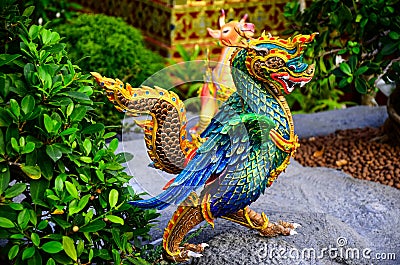 Himmapan Creatures : Nak Puksin, Statues and decorations at the Royal Cremation Ceremony , Bangkok, Thailand Stock Photo