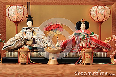 Hina doll (Japanese traditional doll) Stock Photo