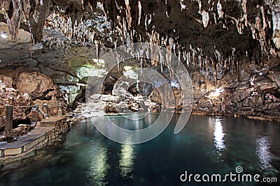 Hinagdanan cave in Panglao, Bohol, in the Philippines Stock Photo