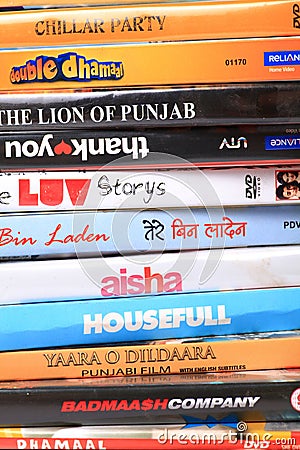 Hindi movies dvd's Editorial Stock Photo