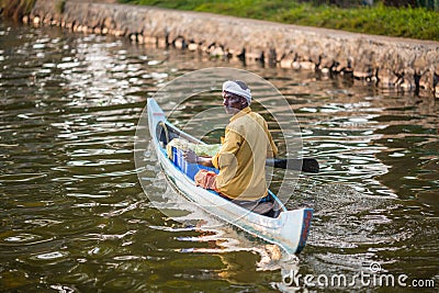 Hindu on a boat Editorial Stock Photo