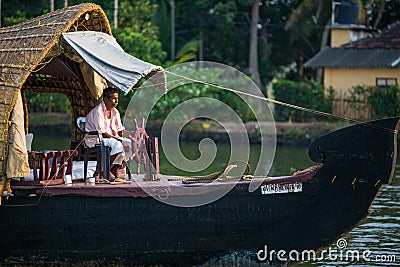 Hindu on a boat Editorial Stock Photo