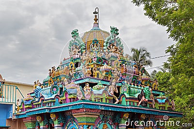 Hindu colorful decorated roof Sumatra Stock Photo