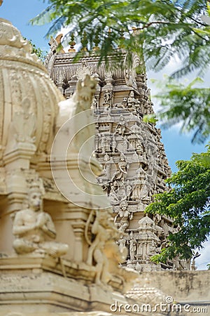 Hindu colorful temple in India Stock Photo