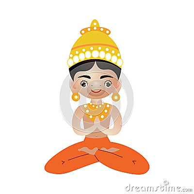 Hindu deity with animal face sitting and meditating vector illustration Vector Illustration