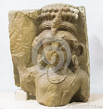Bhairava Stone Carved Idol Stock Photo