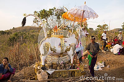 Hindu funeral, Sebuluh,Nusa Penida provinz. Bali, Indonesia Editorial Stock Photo