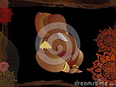 Hindu God ganesh Vector Illustration