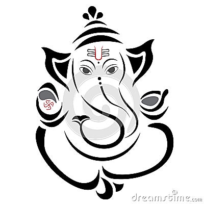 Hindu god Ganesh vector illustration Vector Illustration