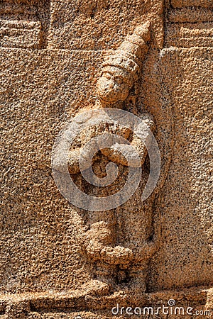 Hindu god Hanuman in Achyutaraya Temple. Hampi, Karnataka, India Stock Photo