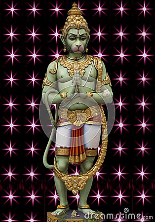 Hindu God Hanuman illustration Stock Photo