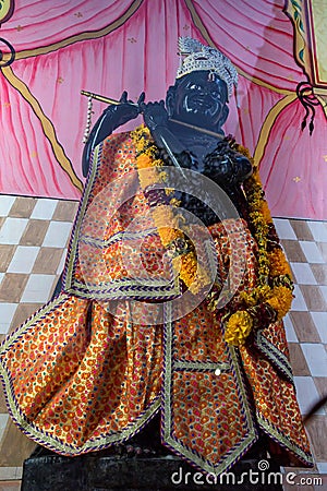 Close up statue of hindu god Krishna Editorial Stock Photo