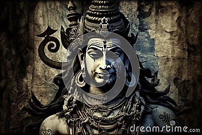 Hindu god Shiva lord representation. Hinduism religion concept. Ai generated Stock Photo