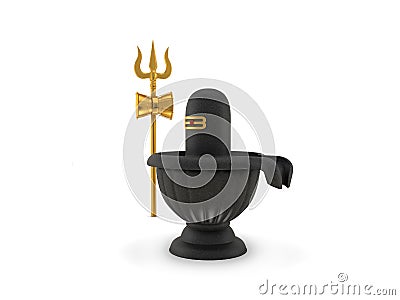 Hindu God Siva Linga with Trident Stock Photo