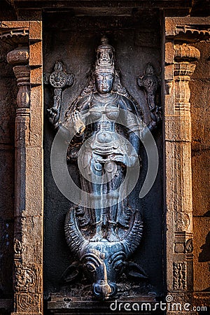 Hindu goddess Durga Mahisaurmardini image Stock Photo