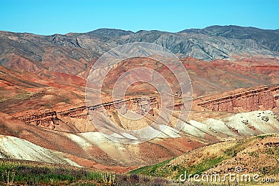 Hindu Kush Mountain scenery between Lal and Dowlat Yar in Ghor Province, Afghanistan Stock Photo