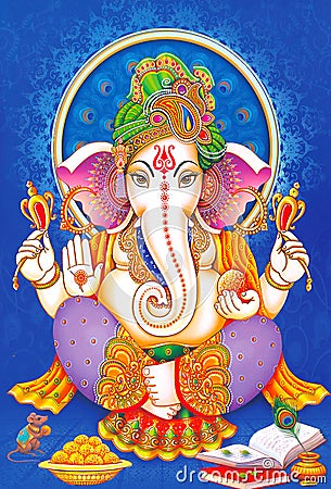 Hindu Lord Ganesha texture wallpaper background Stock Photo