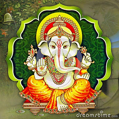 Hindu Lord Ganesha texture wallpaper background Stock Photo