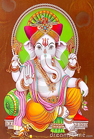 Hindu Lord Ganesha texture wallpaper background Stock Photo