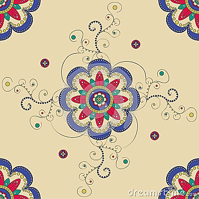 Hindu mandala pattern Vector Illustration