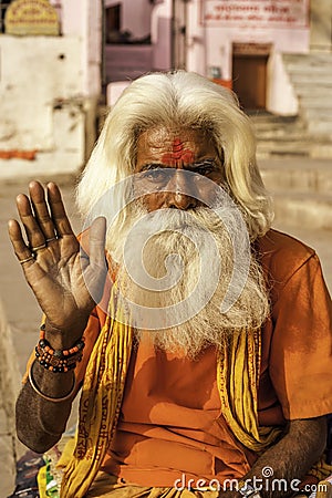 A hindu monk at Varanasi Editorial Stock Photo