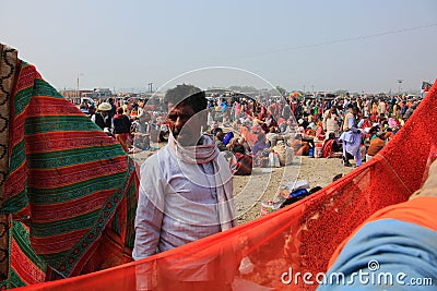 Hindu pilgrims gathered to take a holy dip in Ganges Editorial Stock Photo