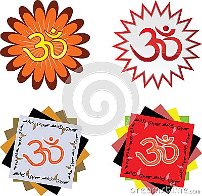 Hindu religion symbol OHM Vector Illustration