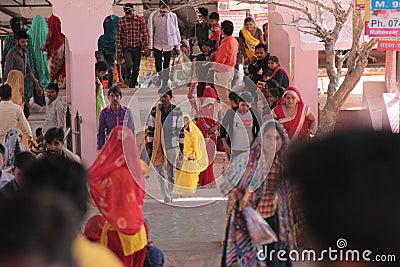 Faithful Devotees on pilgrimage in India Editorial Stock Photo