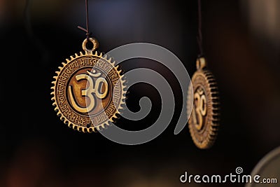 Hindu`s Om Chains Stock Photo