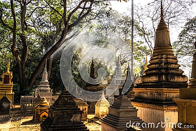 Hindu Shrines in Angkor wat Stock Photo