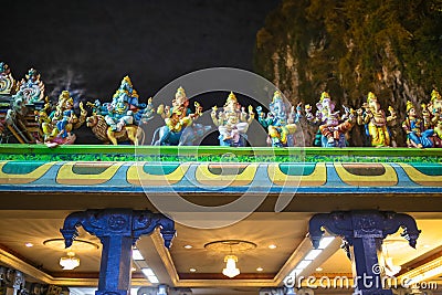 Hindu statues on top the Catu Cave temple. Stock Photo