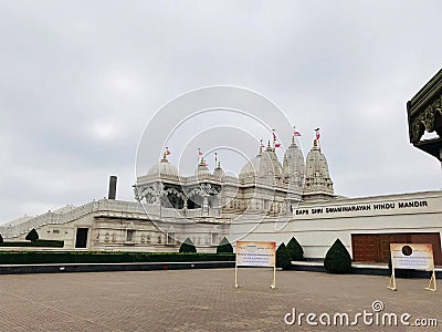 Hindu swami Narayan Temple in UK Editorial Stock Photo