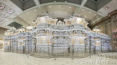 Hindu temple BAPS Shri Swaminarayan Mandir New Jersey, USA Stock Photo