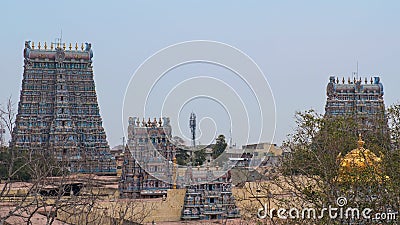 Hindu temple complex at Madurai Stock Photo