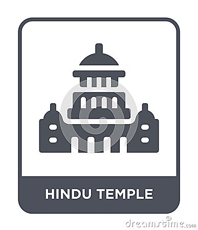 hindu temple icon in trendy design style. hindu temple icon isolated on white background. hindu temple vector icon simple and Vector Illustration