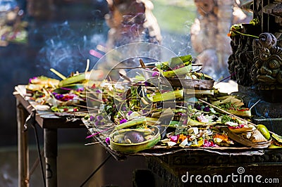 Hindu Temple Offerings Stock Photo